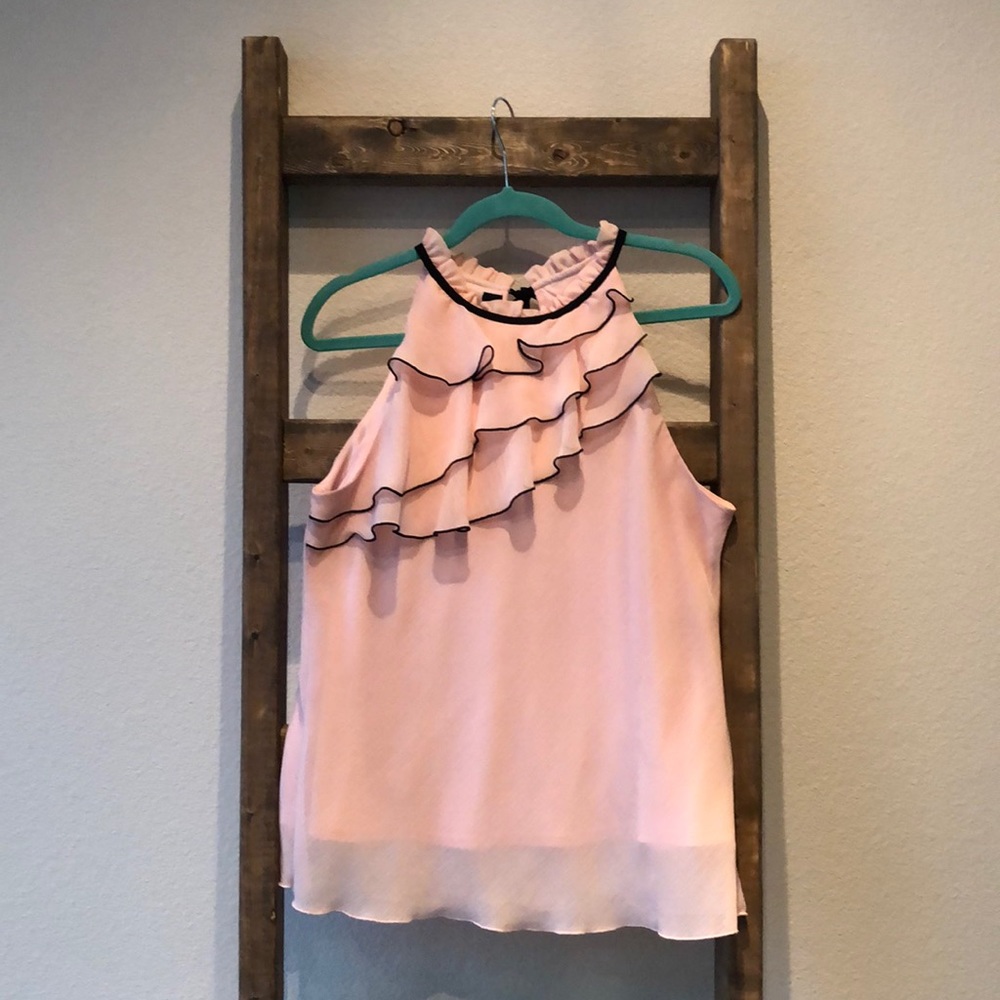 Women’s blush ruffle blouse